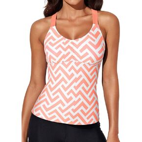 aleumdr women المطبوعة strappy racerback swim tankini top فقط لا يوجد قاع s - xxxl in Kuwait