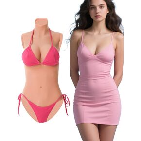 Silicone Bodysuit for Crossdressers Realistic Breastplate Fake Breast Plate for Drag Queen Cosplay Transgender