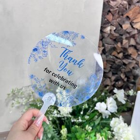 Geelin 50 Pcs Transparent Family Reunion Favors Fans Family Tree Acrylic Handheld Fans for Summer Hot Outdoor Gathering Reunion Party Gifts