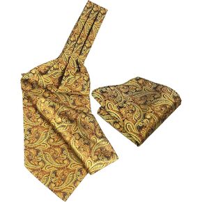 رجال PAISLEY CRAVAT CRAVAT TIE ASCOTS و Pocket Square مجموعة ASCOT