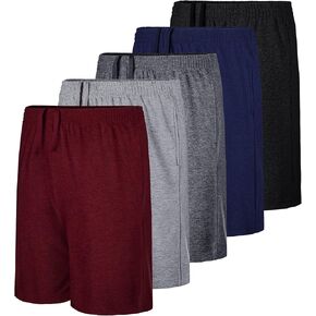 QWE 5 Pack Boys Shorts Shorts Kids Youth Fallball مع جيوب جافة ملائمة لكرة القدم الصالة الرياضية