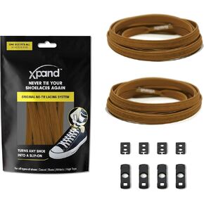 Xpand No Tie Elastic Shoelaces with Hidden Lace Locks. Tieless Stretch Comfort. One Size Fits All for Sports and Training