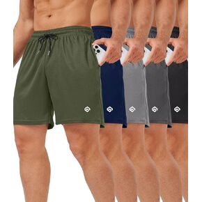 5 Pack Gym Shorts Men 5 Inch Quick Dry Mesh Shorts Men Lightweight Training Athletic Running Shorts with Pockets