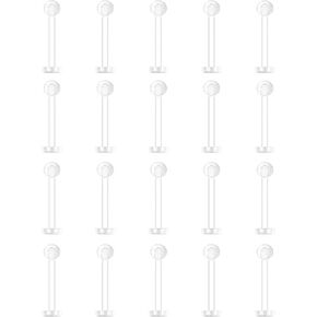 Clear Piercing Retainers Earrings Plastic Earrings for Sports Belly Rings Septum Eyebrow Lip Cartilage Tragus Earring Lip Rings Labret Retainers for Work Surgery