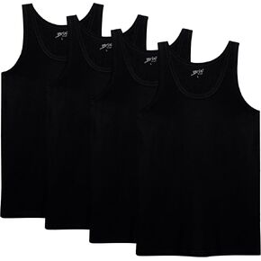 Brix Men's Tank Top Undershirts - 100% Cotton Multipack Tagless Shirts.
