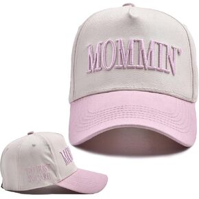 Mommin Trucker Hat for Women Embroidered Mom Baseball Cap Adjustable Canvas Vintage Hat for Casual Wear