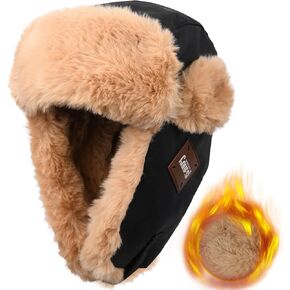 Men Winter Trapper Hats - Ushanka Russian Hat Winter Warmth & Outdoor Protection,Windproof Winter Skiing Cap
