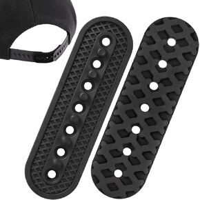 2 Pack Hat Extender Silicone Hat Snap Replacement, Adjustable Black Hat Size Extension Accessories Hats Snap Buckle Replacement for Caps Repairing