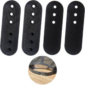 4 Pack Hat Extender, Hat Size Extension Accessories, Hat Snapback Extender, Hat Extender Snapback for Caps Repairing, Add Size and Comfort, Snap-in and Go Black.