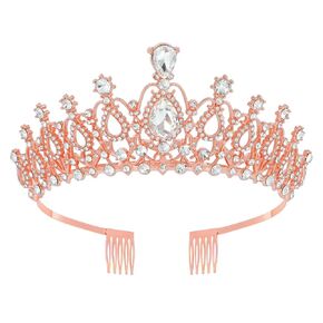 Schmoopy Tiara Crown for Women, Crystal Tiara for Bridal Prom Queen Birthday Birthday Party (A-Silver)