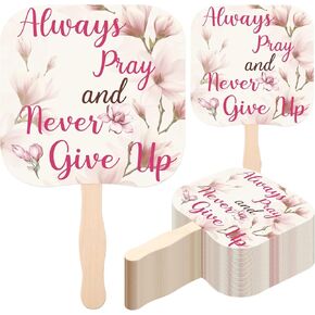 Sherr 25 Pcs Christian Church Fans Handheld Bulk The Lord's Prayer Parlor Bible Verse Fans Christian Religious Gifts Church Party Favors Supplies for Women Men