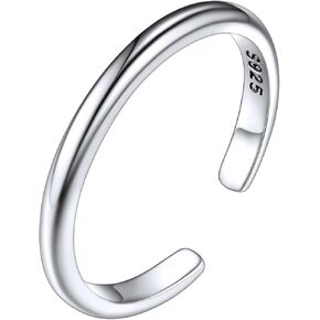 CHICSILVER 925 Sterling Silver Toe حلقة الحد الأدنى من قصور الفلسطيني الخاتم حلقة الصيف شاطئ المجوهرات العارية