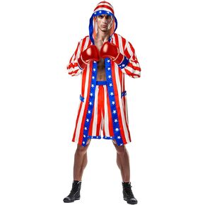 Men's Adult Boxing costume Halloween Boxing Robe Set