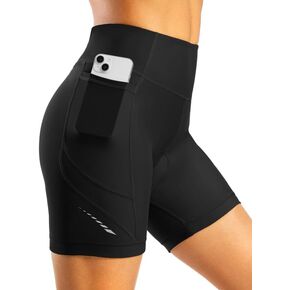 Bikewa Women's 4D Padded Bike Shorts High Waist Cycling Underwear for Women Road Bicycle Biking Shorts with Zipper Pockets in Kuwait