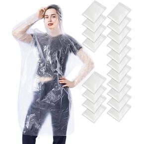50/100 Pack Disposable Rain Ponchos with Hood for Adults, Family Pack Raincoats Bulk for Women