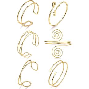 6pcs boho coil arm cuff set - قابلة للتعديل الحد الأدنى