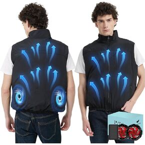 Work Cooling Vest Jacket with 2 Fans - Men and Women 21V Air Conditioner Lightweight Vests, With 20000mAh Battery