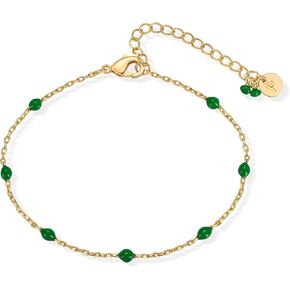 بافوي 14K الذهب الأصفر المطلي بالخرز والأساور الأحجار الكريمة للنساء | ملون Boho مهرجان سوار التمرير القابل للتعديل | لآلئ المياه العذبة روز اليشم الأمازونيت سوداليت حبات لابرادوريت