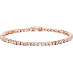 PAVOI 14K Gold Plated Cubic Zirconia Classic Tennis Bracelet | Gold Bracelets for Women | 4mm CZ, Size 6.5-7.5 Inch