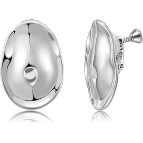 Clip on Earrings Women Gold Clip on Earrings for Women Chunky Gold Silver Drop Clip Earrings for Designer Minimalist Luxury Trendy Earrings 2025 in Kuwait