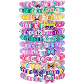 Friendship Bracelets Boho Stackable Bracelets for Women Surfer Heishi Clay Bead Bracelets Stretch Preppy Bracelets Colorful Boho Bracelets for Women