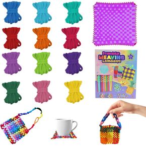 TUSAUW 600 PCS LOOP LOOPS POTHOLDER ، Weaving LOOK ERLOPS LOOPS 12 ألوانًا من حلقات Potholder Weaving LOOK KIT ALT ARTS والحرف اليدوية للأطفال والبالغين يمكن أن يصنع طقم الأفق حوالي 15 من حاملي الأواني