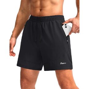 Pudolla Men's Workout Running Shorts 7"/5"/9" Lightweight Gym Athletic Shorts for Men with Zipper Pockets