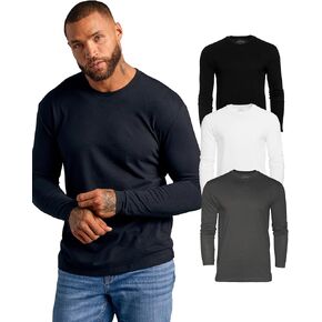 True Classic Mens Long Sleeve Tee Shirts - Classic Henley & Crew Neck Long Sleeve T Shirt - Regular and Tall Thermal Shirts