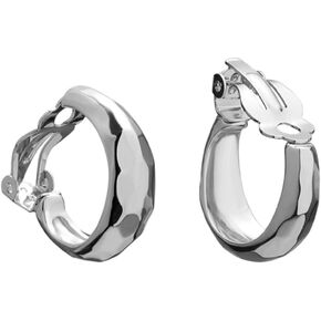 FAMARINE Clip on Earrings for Women, Chunky Chunky Tube Hoop Clip Earrings No Piercing Earrings