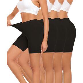 4 Pack Cotton Boy Shorts Underwear for Women Anti Chafing Shorts for Under Dresses Soft Boxers Panties