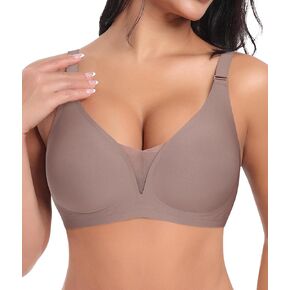 V Neck Bras for Women No Underwire Comfort Wireless Seamless Bra Comfortable Tshirt Bralettes with Support