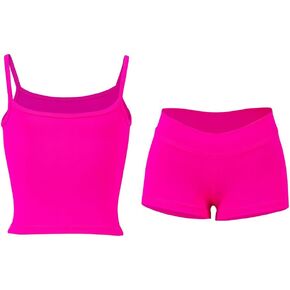مجموعة نشطة مع قميص CAMISOLE والسراويل للرقص ، الجمنازيوم ، اليوغا