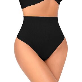 Sarin Mathews Tummy Control Thong Shapewear for Women High Waisted Shaping Underwear Seamless Cotton Body Shaper Panties