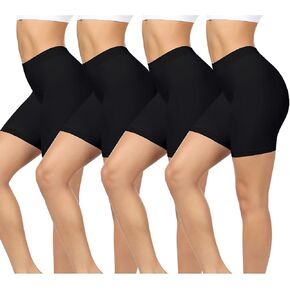 BESTENA 4 Pack Slip Shorts for Under Dress Seamless Smooth Boyshorts Panties Boxer Briefs for Women