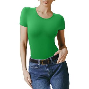 REORIA مزدوج المبطنة bodysuits قصيرة الأكمام الدعاوى الجسدية دعاوى ملابس الصيف العصرية للنساء 2025