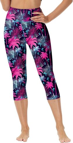 Deerose Swim Pants for Women Swim Capris High Waisted Sun Protection UPF 50+ Long Swimming Leggings Shorts in Kuwait