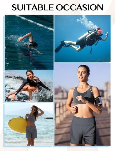 Women's 4" High-Waisted Swim Board Shorts with Liner and Pockets – Quick-Dry Beach & Swimming Shorts in Saudi Arabia