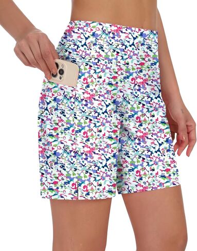 DIBAOLONG Women's Swim Shorts 7" High Waisted Quick Dry UPF 50+ Beach Board Shorts for Women with Liner & Pockets in Saudi Arabia