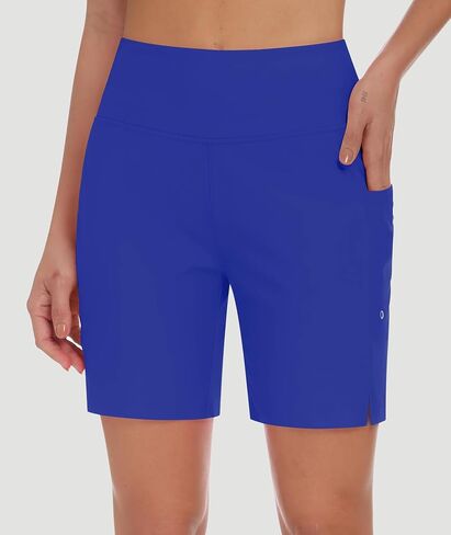 DIBAOLONG Women's Swim Shorts 7" High Waisted Quick Dry UPF 50+ Beach Board Shorts for Women with Liner & Pockets in Kuwait