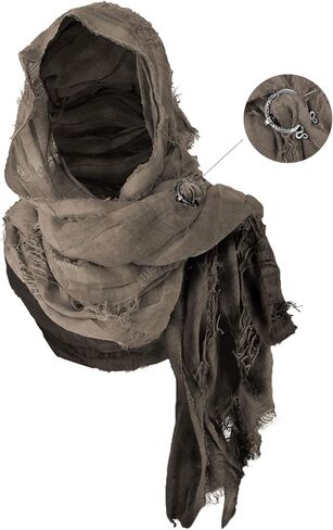 التفاف شال الغلق الكثبان الرملية مع بروش فايكنغ | Cowl Cowl Rogue Rogue Cloak Cloak Renaissance Case Association in Kuwait