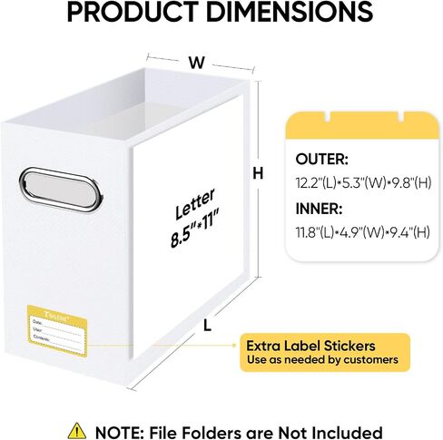 BALEINE File Organizer, File Box with Handle, Cardboard File Folder Organizer, Collapsible Hanging File Organizer for Office Document Storage, Portable File Organizer for Desk (2 Pack, Black) in Saudi Arabia