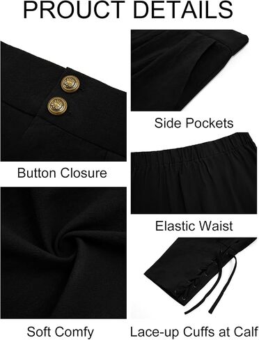 Runcati Mens Medieval Ankle Pants Renaissance Viking Pirate Pants Lace Up Cotton Tapered Halloween Costume Trousers in Saudi Arabia
