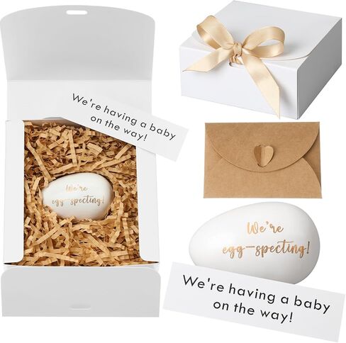 Egg Pregnancy Announcement Box Pregnancy Reveal Ideas Surprise Baby Announcement Gifts Fun Ways to Announce Pregnancy for Husband, Future Dad, Grandparents, Family, Friend (Gold Egg) in Kuwait
