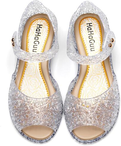 Princess Jelly Flats Shoes Girls Birthday Party Heels Snow Queen Cosplay Costumes Dress Up Sandals for Toddler Little Girls Big Kids in Saudi Arabia