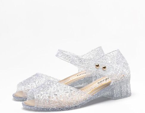 Princess Jelly Flats Shoes Girls Birthday Party Heels Snow Queen Cosplay Costumes Dress Up Sandals for Toddler Little Girls Big Kids in Saudi Arabia