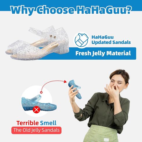Princess Jelly Flats Shoes Girls Birthday Party Heels Snow Queen Cosplay Costumes Dress Up Sandals for Toddler Little Girls Big Kids in Saudi Arabia