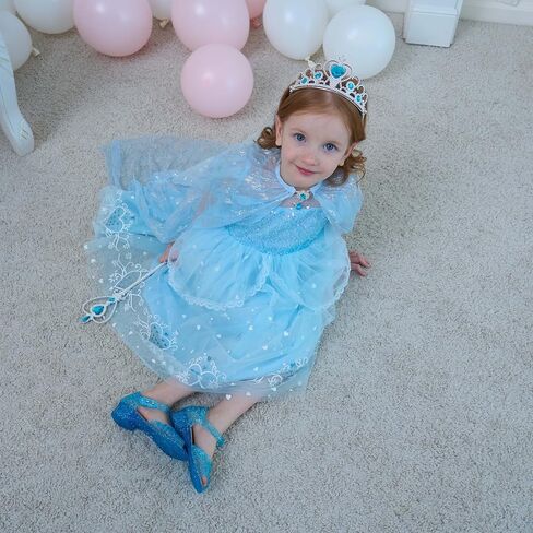 Princess Jelly Flats Shoes Girls Birthday Party Heels Snow Queen Cosplay Costumes Dress Up Sandals for Toddler Little Girls Big Kids in Saudi Arabia