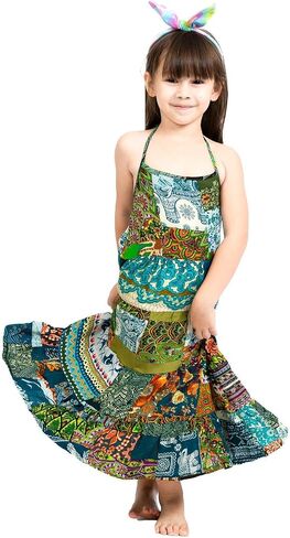 LOFBAZ Patch Summer Beach Long Dress for Little Girl Casual Cute Summer Clothes in Saudi Arabia