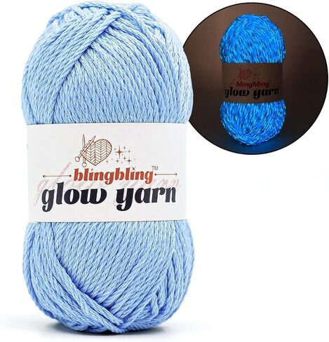 Glow in The Dark Yarn, Light DK #3 Yarn - 100 G/3.5 Oz, for Beginner's Yarns for Crochet and Knitting (White) in Kuwait
