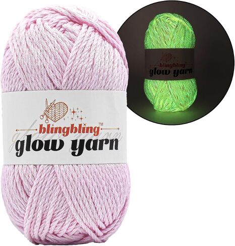 Glow in The Dark Yarn, Light DK #3 Yarn - 100 G/3.5 Oz, for Beginner's Yarns for Crochet and Knitting (White) in Kuwait